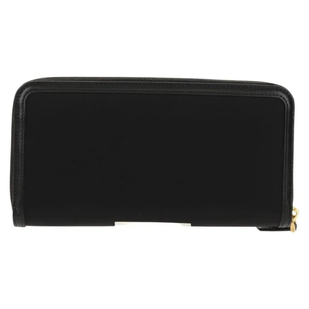 PRADA Long Wallet Leather Nylon Black Gold 1ML506 Auth am10026V - Picture 2 of 16